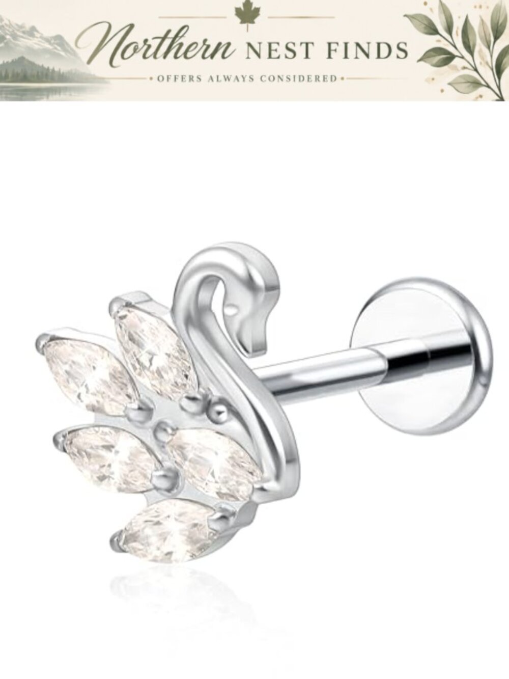 Titanium Flat Back Stud Earring 18G Hypoallergenic Cartilage Helix Tragus